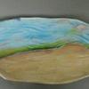 A form I call serving boat, inspired by by a boat and glazed like the coast
